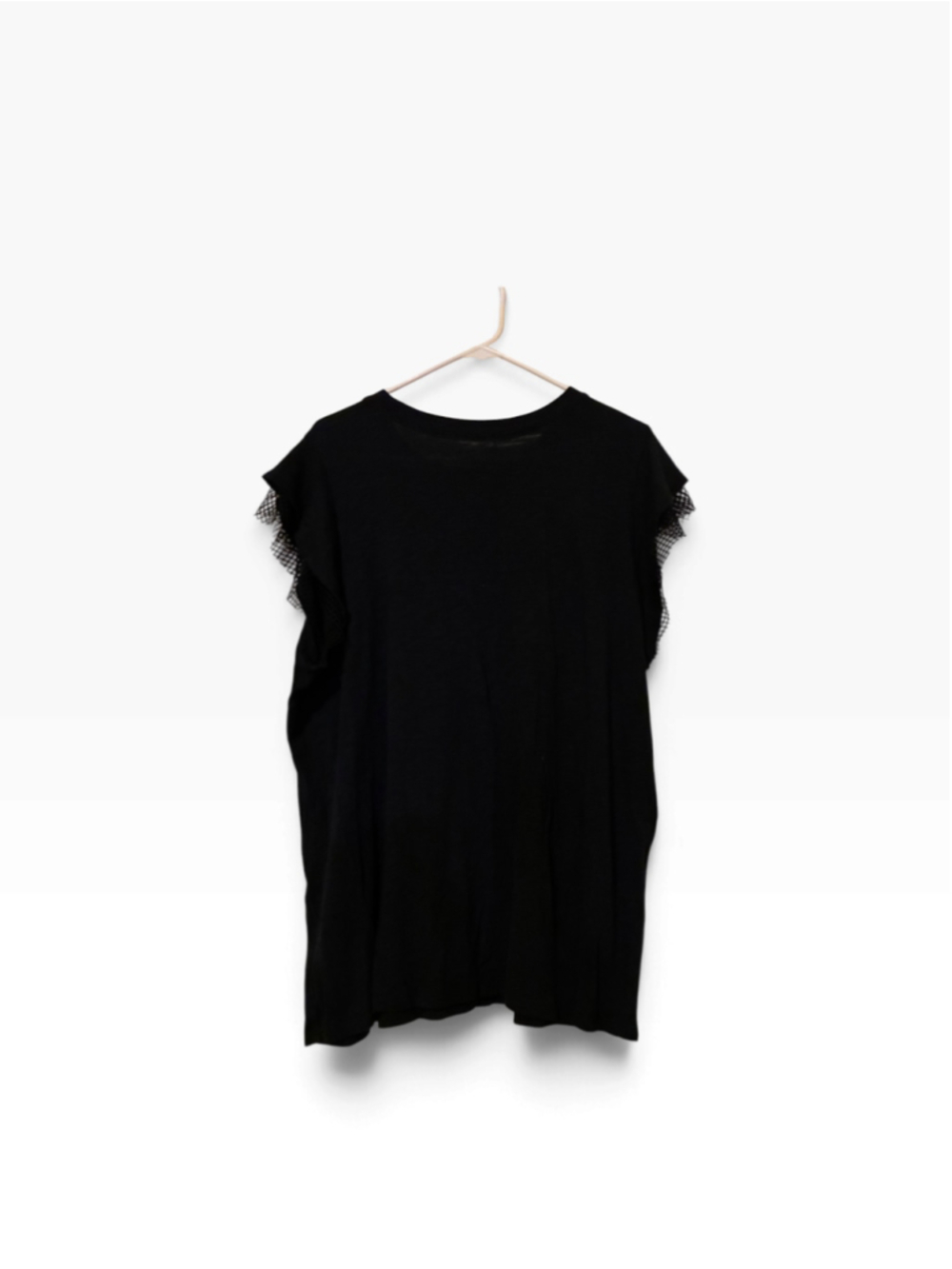 Women's Torrid Black Short Sleeve Tee with Mesh Detail, Size 1X - Picture 2 of 4